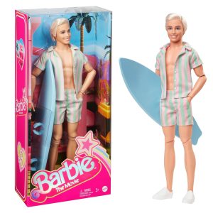 Barbie Film Ken Poup??e, Tenue de Plage ?? Rayures Pastel